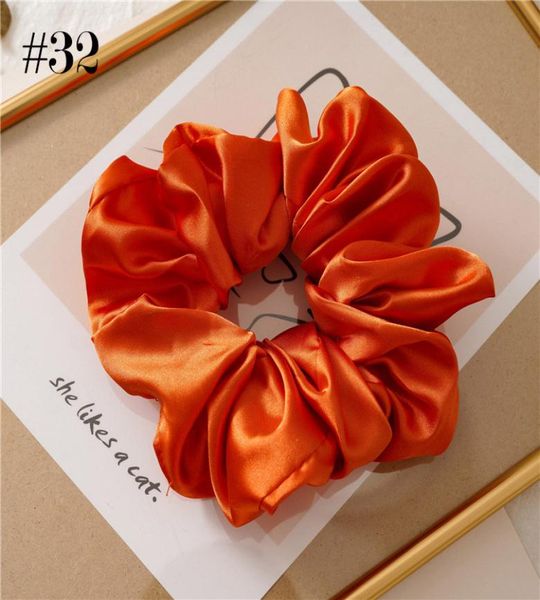 

8pcs 665039039 large satin women hair scrunchies french grace smooth silk big size bobble hair scrunch silk 7187550, Golden;white