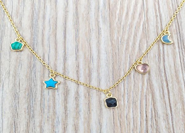 

glory necklace in gold vermeil with gemstones authentic 925 sterling andy jewel 9185925206144968, Silver
