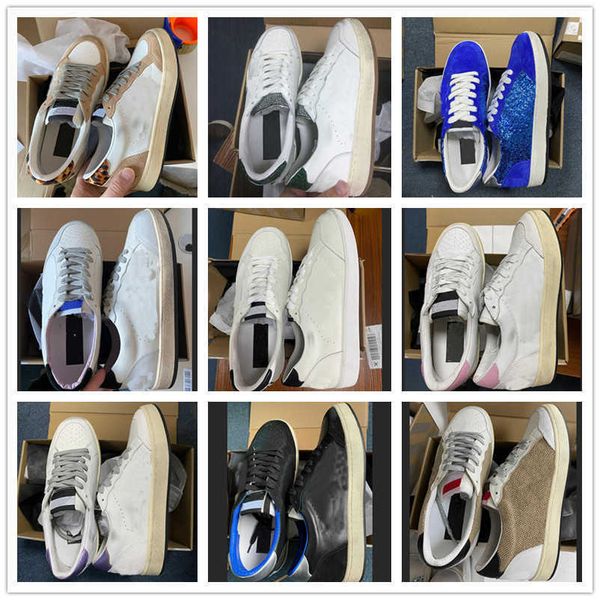 

leather 2023 goldens luxury sneakers ball star do-old dirty sports shoes men women casual white designer flat glitter shoe big size 35-46 go, Black