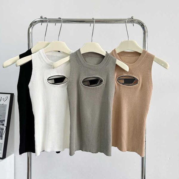 

designer vest yoga suit cropped knit tank diesel t-shirt hollow out tee womens knits women sleeveless summer tees vestsboyl