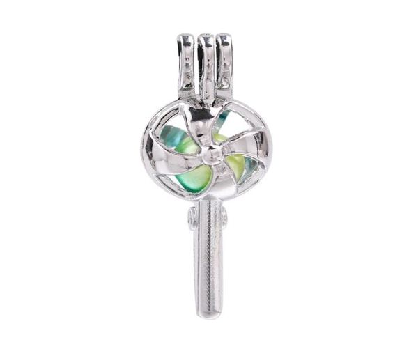 

mini windmill lollypop pearl cages lockets perfume essential oil diffuser cage pendant necklace charms for oyster pearls1507848, Silver