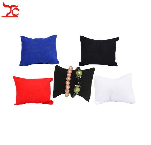 

whole fashion jewelry display holder bracelet bangle thin fabric pillow watch bead chain display organizer pillow cushio1252982, Black;white