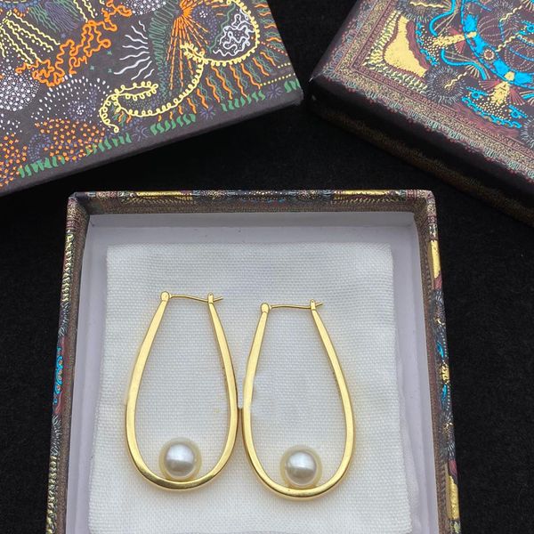 

new designer earrings for woman drop luxury fashion big stud earring pearl decoration water drop retro earrings, Golden;silver