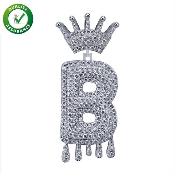 

iced out pendant hip hop jewelry mens luxury designer necklace diamond vintage crown english letter tassel pendants for men women 7520639, Silver