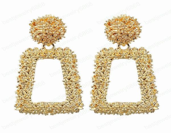 

vintage 5 colors metal earrings for women gold color geometric statement earring metal earing hanging fashion jewelry1669495, Silver