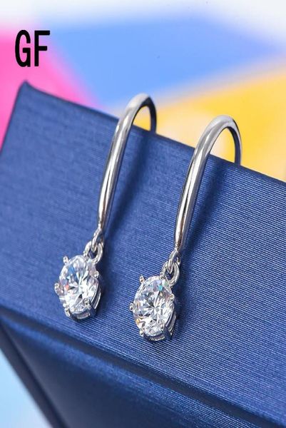 

dangle chandelier 925 silver passed diamond test mossanite ear hooks perfect cut 05ct d color vvs1 engagement wedding drop earr7419810