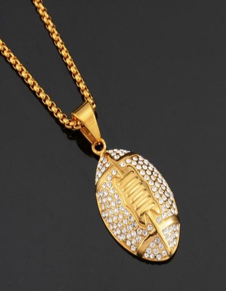 

fashion pendant necklaces vintage mens gold link chain titanium steel round football necklaces jewelry gift5918850, Silver