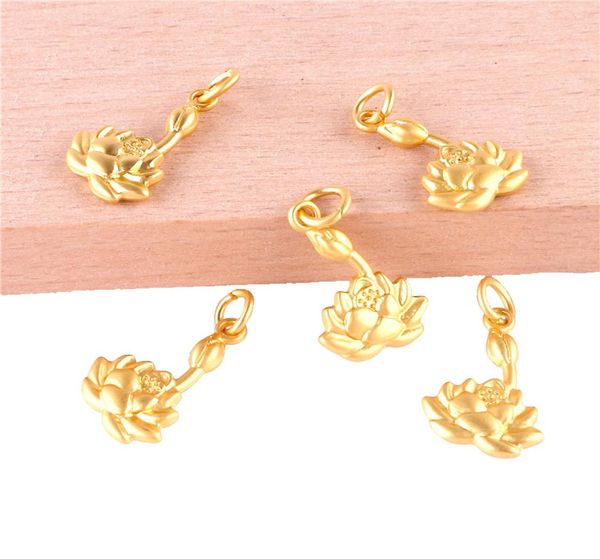 

23388 20pcs gold color charms lotus pendant for jewelry making bracelet handmade accessories9477546, Silver