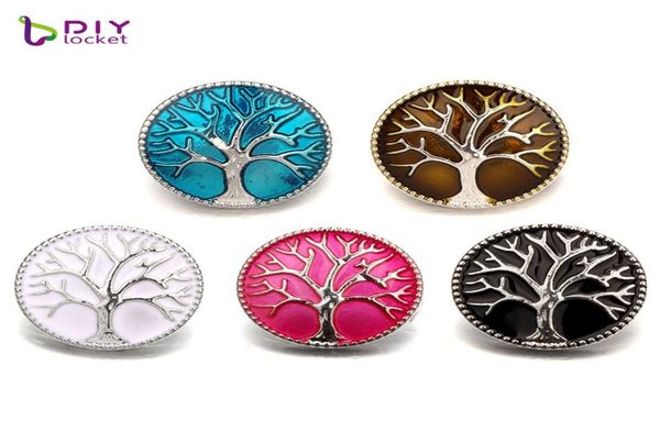

shape tree of five colors snap button charms jewerly fit clothes lssn3635748473, Bronze;silver