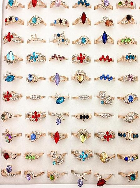 

multicolored zircon gold engagement ring for women fashion whole jewelry bulks mix lots packs1570250, Golden;silver