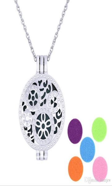 

aroma jewelry locket necklace stainless steel pendant magnetic butterfly diffuser randomly with felt pads diffuser necklaces8402717, Silver