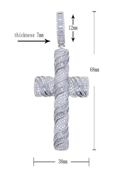 

new styles silver cross pendant necklace with cz paved hip hop necklaces jewery with rope chain tennis chains for women men punk s6429225