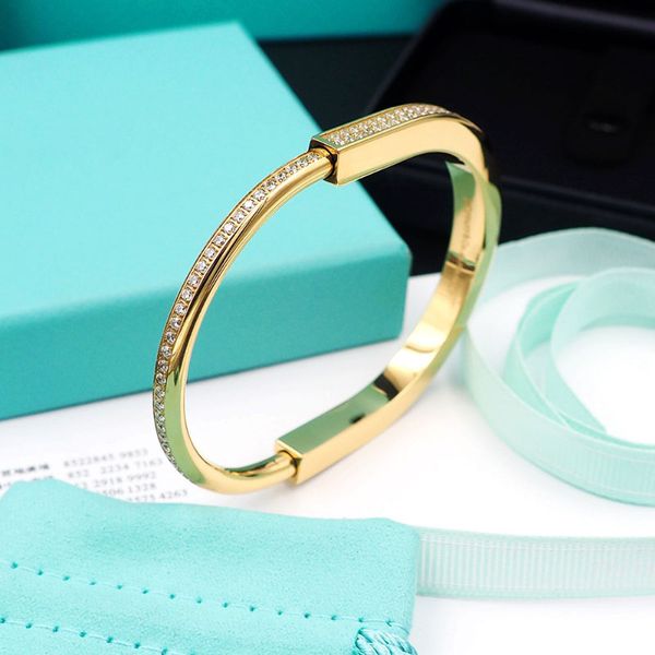 

trendy new arrival full cubic zirconia lock bracelets for women gold, Golden;silver