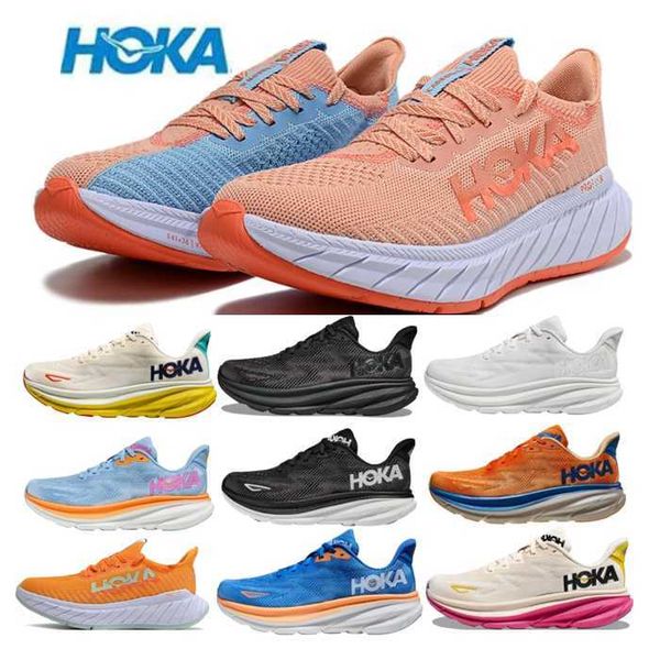 

hoka one running shoes hoka carbon x3 outdoor men women clifton 9 cushioning long distance shoes mens womens designer, Black