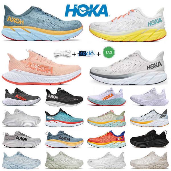 

2023 hoka one running shoes hokas bondi 8 carbon x2 clifton challenger atr 6 women men low mesh trainers triple white on cloud kawana sports