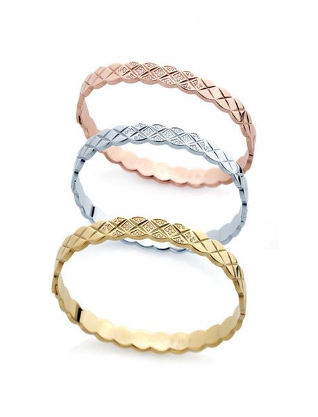 

fashion diamond design bracelet couple models foreign trade bracelet titanium steel bracelet bangle designer jewelry women bracele7181143, Black