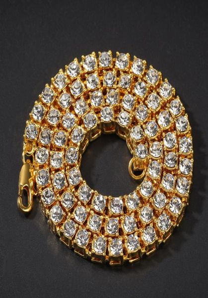 

iced out diamond chain necklace 182430inch black silver gold chain for men necklace5864455