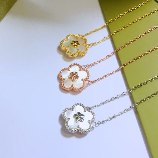 

new spring wings ladybugs pendant necklace set bracelet clip earrings lucky clover necklaces plum van floral motifs designer womens chain de, Silver