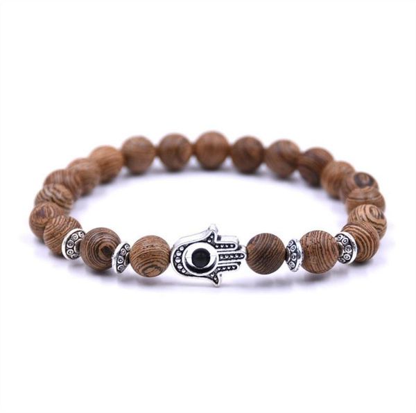 

men natural wood prayer beads cross bracelets onyx meditation prayer bead bracelet women wooden yoga jewelry4659372, Black