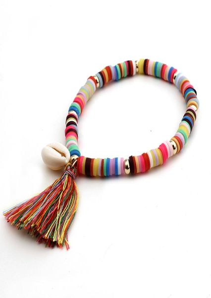 

2020 factory direct new popular bohemia rainbow bracelet color resin woven rope bracelet woven shell bracelet4608757, Golden;silver