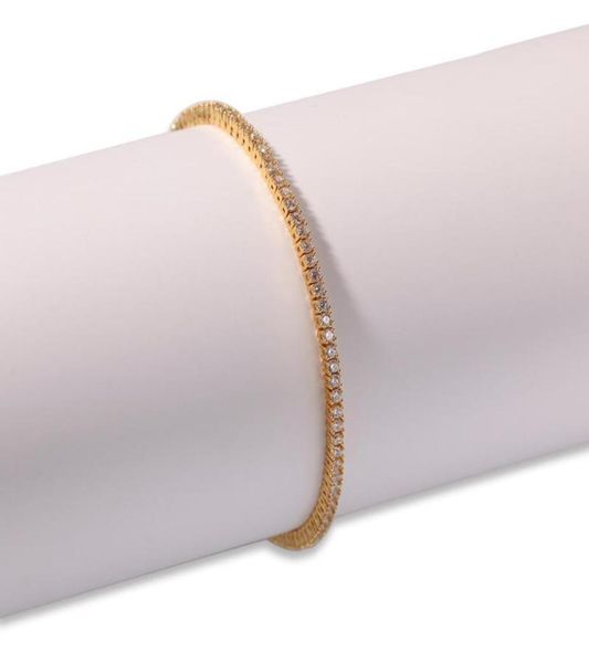 

men039s hip hop iced out cubic zircon bling tennis chain 2mm 8inch gold bracelet charm creativity bracelet jewelry7239293, Black