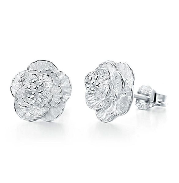 

omhxzj whole studs fashion jewelry the love of romantic and elegant cherry blossoms 925 sterling silver stud earrings ys263607199, Golden;silver