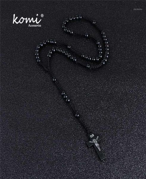 

komi whole catholic orthodox 8mm wooden rosary beads brand necklaces religious jesus praying necklaces beads jewelry12832787, Silver