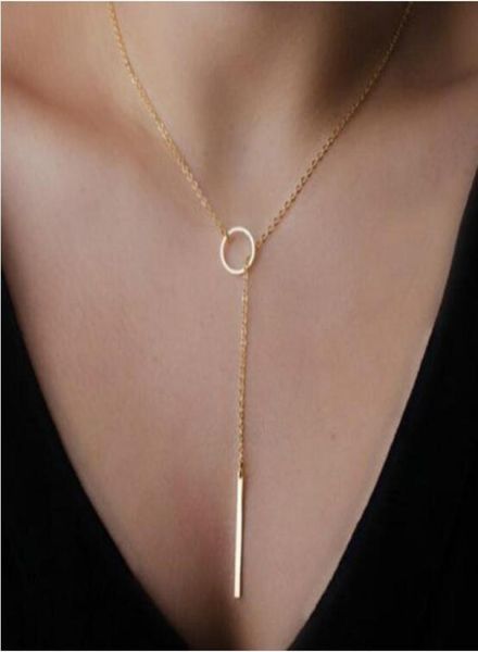 

19wn25 design fashion jewelry charm mutipul style silver gold plate popular accessery new arrival chain simple vertical bar neckla1638173