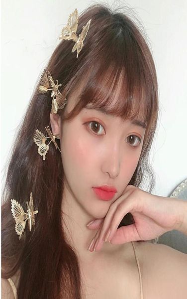 

moving butterfly hairpin mori girls039 metal hairpin versatile headdress6230216, Golden;silver