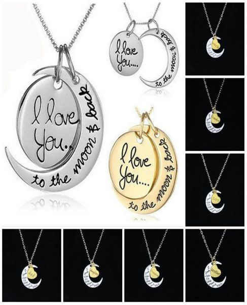 

gold chain necklace heart korean jewelry i love you to the moon and back silver necklace women men i love you moon concise n2214584