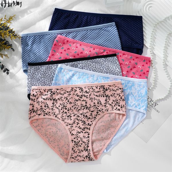 

plus size women panties high waist seamless 4xl underwear soft cotton breathable big size briefs lingerie m1186, Black;pink
