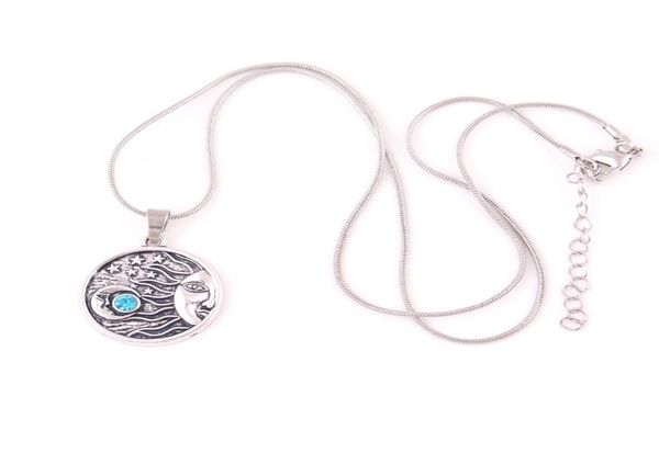

new arrival moon stars celestial pendant antique silver astrology universe link snake chain necklace jewelry7933886