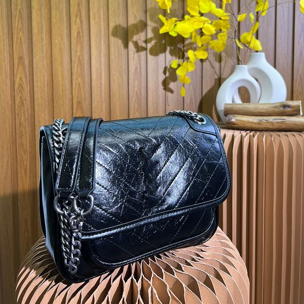 

fashion patent leather women's crossbody bag senior sense shoulder bag vintage leather messenger bag