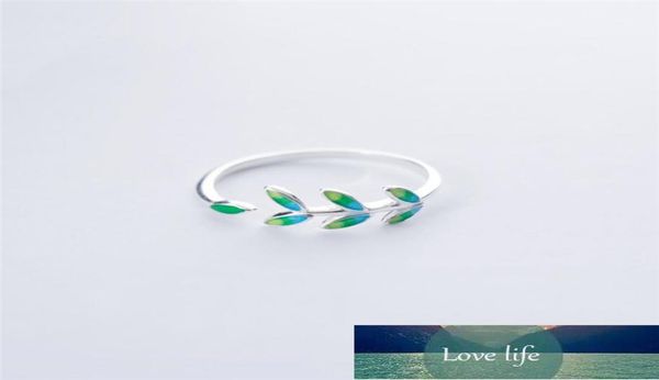 

green leaf handmade creative 925 sterling silver fashion opening adjustable engagement rings for women wedding jewelry jz3455382642
