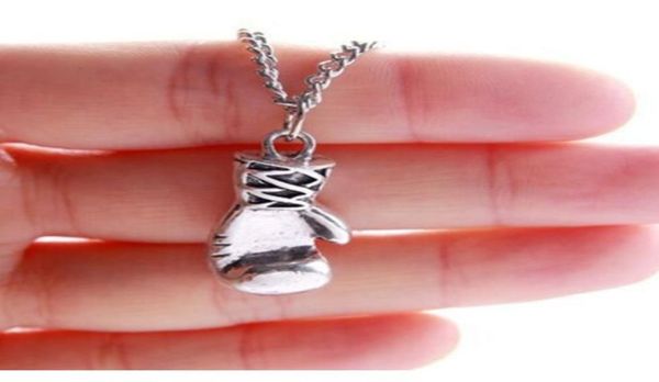 

ship 20pcslot new fashion boys mini boxing glove necklace fitness boxing jewelry pendant diy6535071, Silver