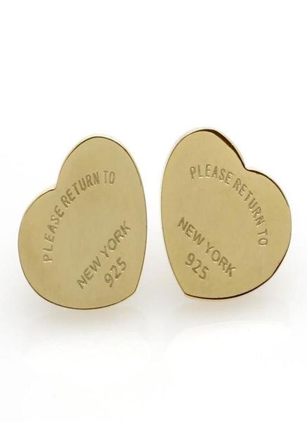 

three color heart earrings for women romantic lovely stainless steel stud earrings with english letters fine jewelry gift5799468, Golden;silver