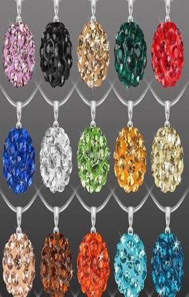 

10mm mix multicolor 18 inch men women fashion jewelry crystal disco balls crystal necklace pendants chains n42548319497, Silver