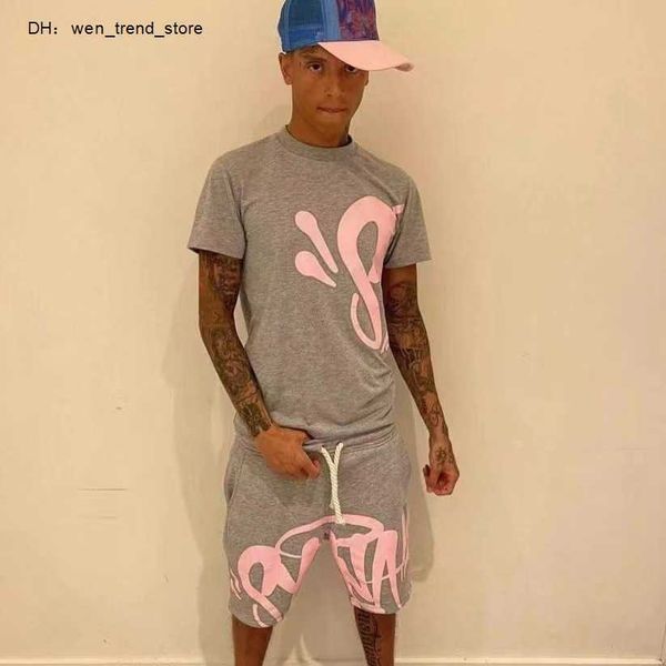 

2023 new designer y2k corteizs es shirts shorts bunny street print trendy short sleeve men's set summer item t-shirt hip hop 2 79xc, Gray