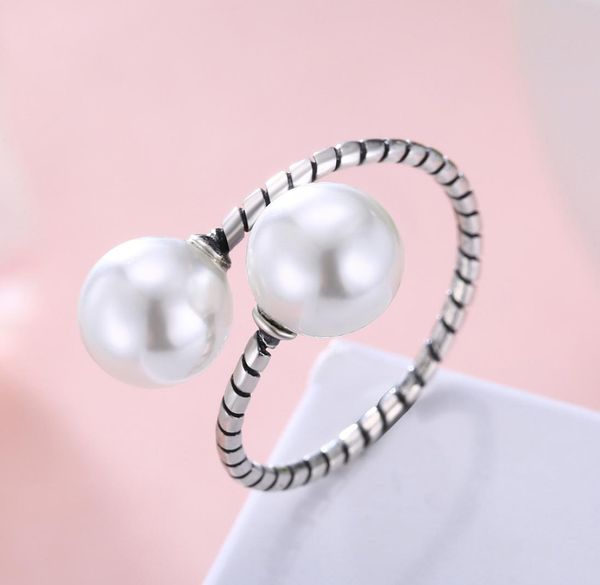 

2018 new fashion jewelry 925 sterling silver rings fashion adjustable pearl ring for women 5447656