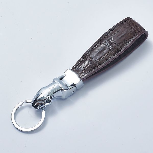 

leather kring printed designer keychain 3 leather keyring, Silver