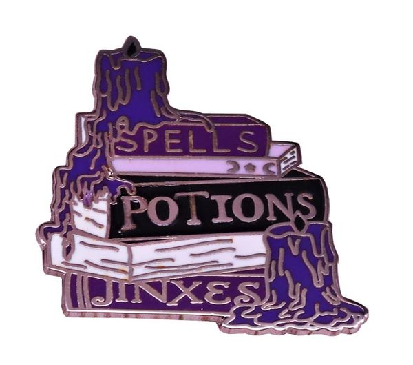 

purple spells book stack pin wizardry potions badge black flame candle brooch witchcraft jewelry halloween magic literary gift8494606, Gray