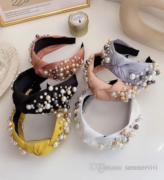 

girls pearls hair sticks girls tie wide princess hairbands designer women accessoires children beaded pageant party headbands q2417053775, Slivery;white