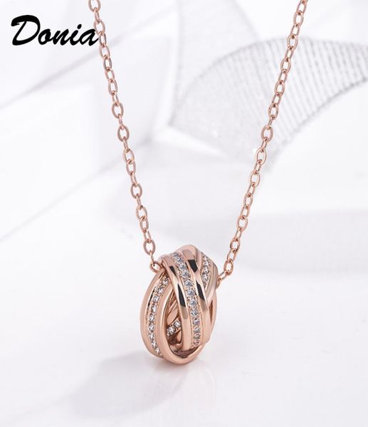 

donia jewelry european and american fashion three rings of copper micro inlaid zircon fashion accessories luxury birthday gift 8429372, Golden;silver