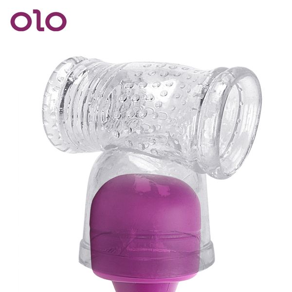 

ethnic clothing olo big av wand headgear vibrators caps magic wand head accessories penis massager for male toys nozzles of, Red