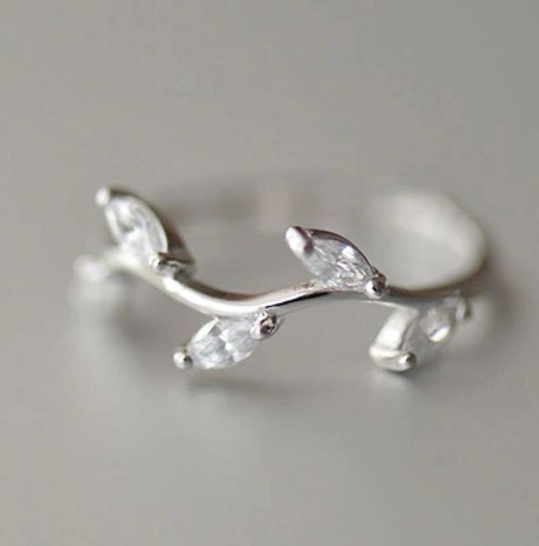 

sterling silver rings for women zircon olive branch opening ring simple engagement rings 2018 9944912