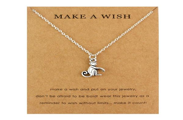

monkey butterfly pendants necklaces music note treble clef cancer ribbon wings women men fashion jewelry friendship gift7723878, Silver