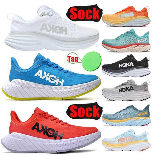 

plush comfort sneakers - hoka one bondi clifton 8 designer black white shoes for men and women with platform sole