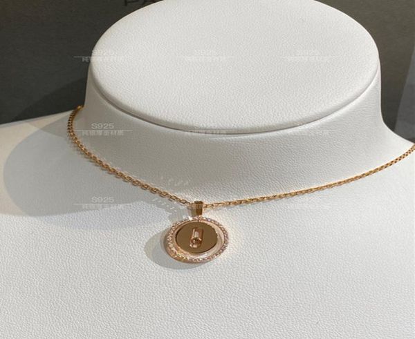 

luxury brand party jewelry slide stone move necklace rose round coin letter logo m choker for lady silver famous brand jewelry6169597
