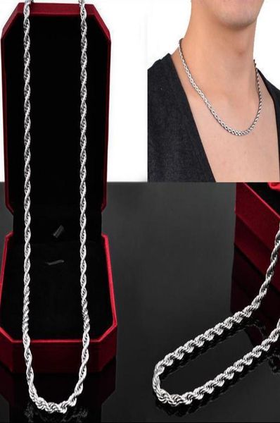 

arrival 925 sterling silver men039s and women silver necklace ed rope chain 4mm 1624quot925 silver jewelry3676565