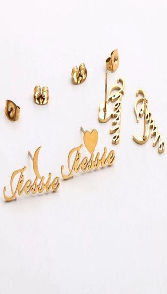 

personalised moon star with name earrings custom name earings fashion jewelry friend gifts bff boucle d039oreille femme7470618, Golden;silver